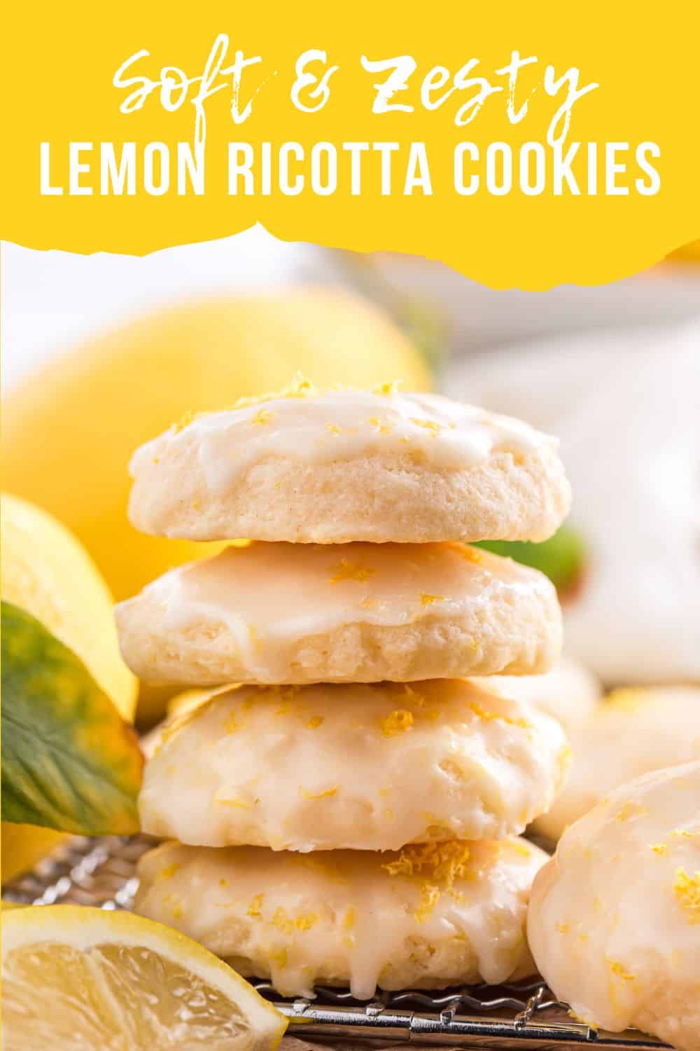Lemon ricotta cookies Pinterest pin
